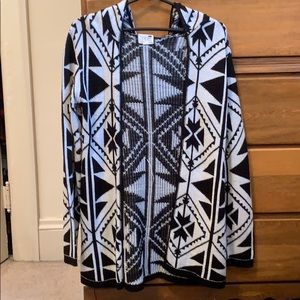 Hooded PacSun tribal pattern cardigan